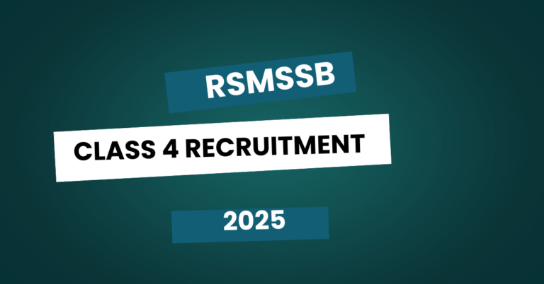 RSMSSB Class 4 Recruitment 2025